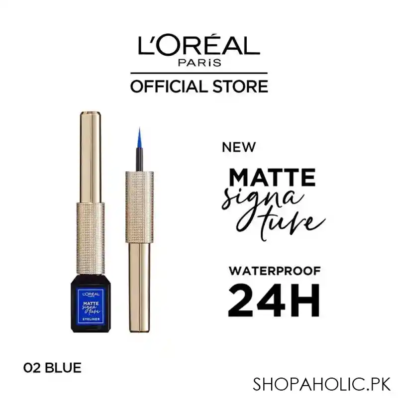 l'oreal paris matte signature eyeliner, 02 blue main image