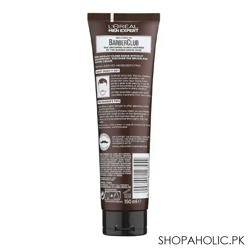 l'oreal paris men expert barber club protective shaving cream, 150ml image2