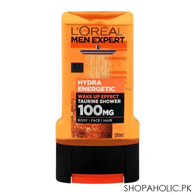 l'oreal paris men expert hydra energetic body + face + hair shower gel, wake up effect, 300ml main image