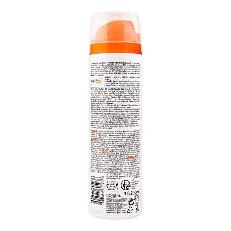 l'oreal paris men expert hydra sensitive shaving gel, for sensitive skin, 200ml image2