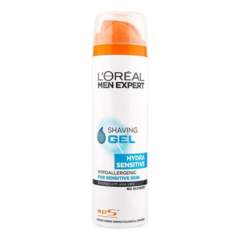 l'oreal paris men expert hydra sensitive shaving gel, for sensitive skin, 200ml main image