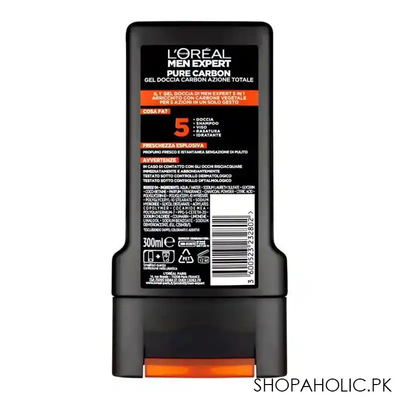 l'oreal paris men expert pure carbon 5in1 shower gel, 300ml image2