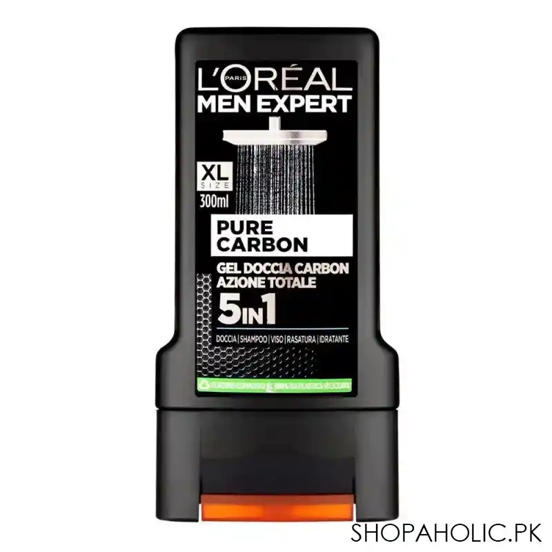 l'oreal paris men expert pure carbon 5in1 shower gel, 300ml main image