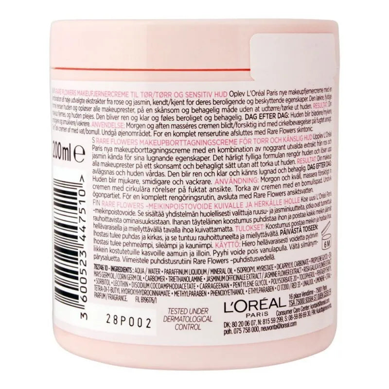 l'oreal paris rare flowers makeup removal cream, 200ml image2