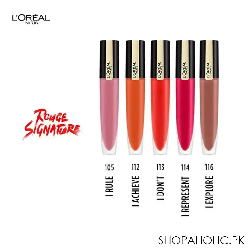 l'oreal paris rouge signature matte liquid lipstick, 113, i don't image4