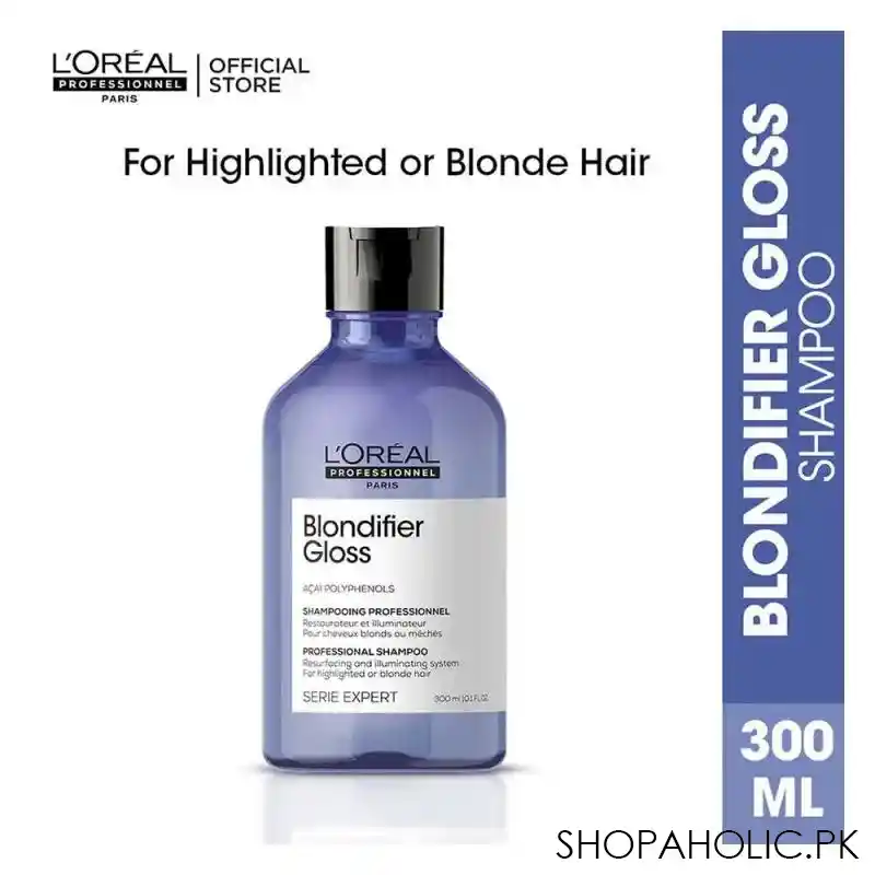 l'oreal professionnel serie expert acai polyphenols blondifier gloss shampoo, 300ml main image