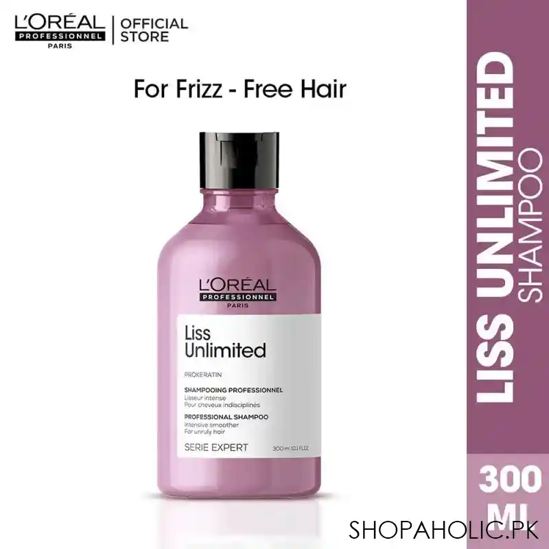 l'oreal professionnel serie expert liss unlimited pro keratin professional shampoo, 300ml main image