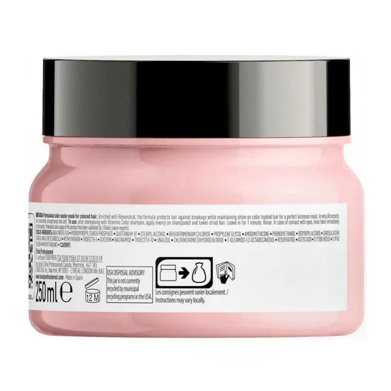 l'oreal professionnel serie expert resveratrol vitamino color hair mask, 250ml image4