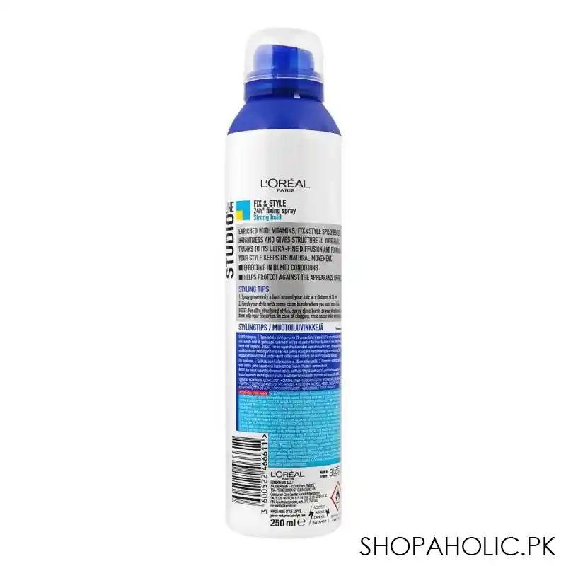 loreal studio fix & style 24h strong hold fixing spray, 250ml image2