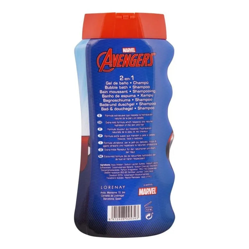 lorenay marvel avengers 2 in 1 bubble bath + shampoo, 475ml image2