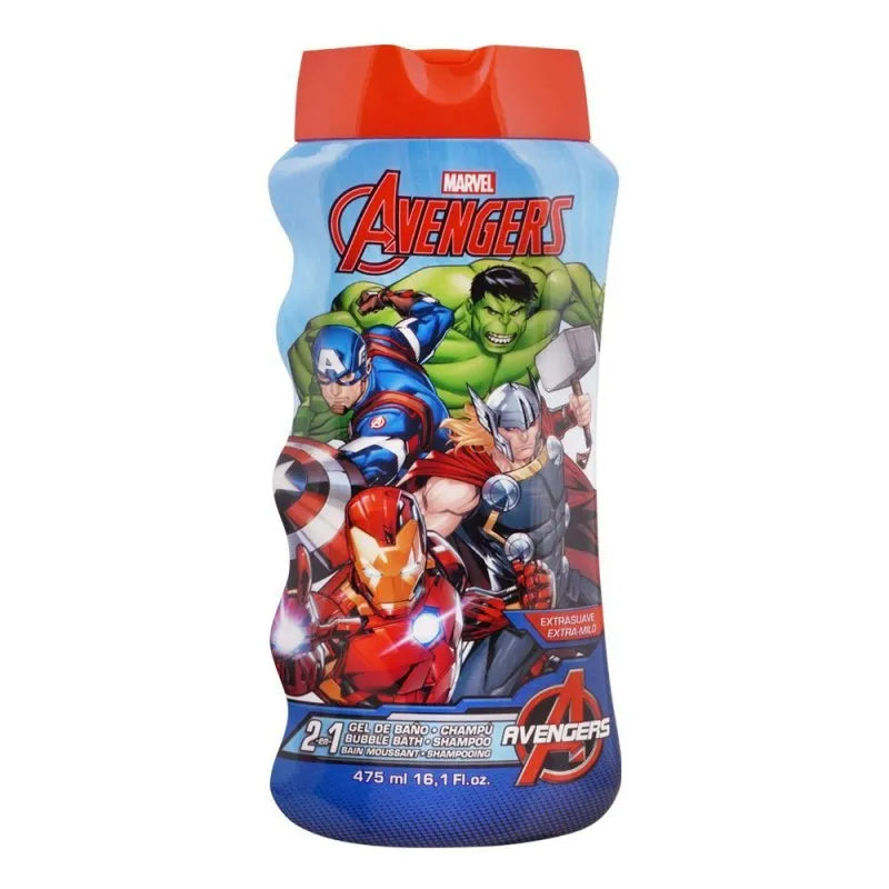 lorenay marvel avengers 2 in 1 bubble bath + shampoo, 475ml main image