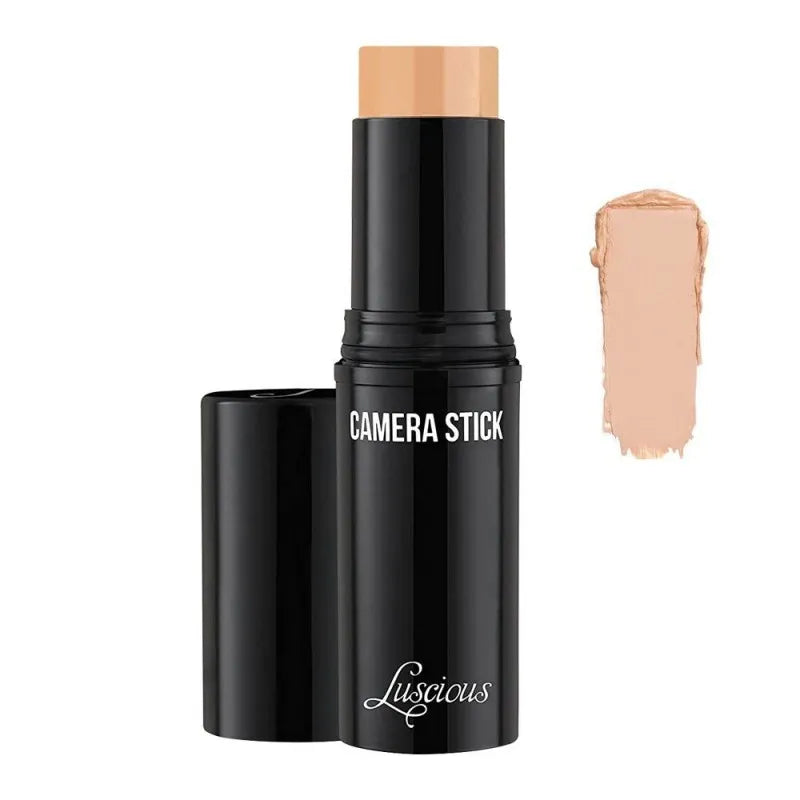 luscious cosmetics camera stick full coverage cream foundation, 3 deep beige main image