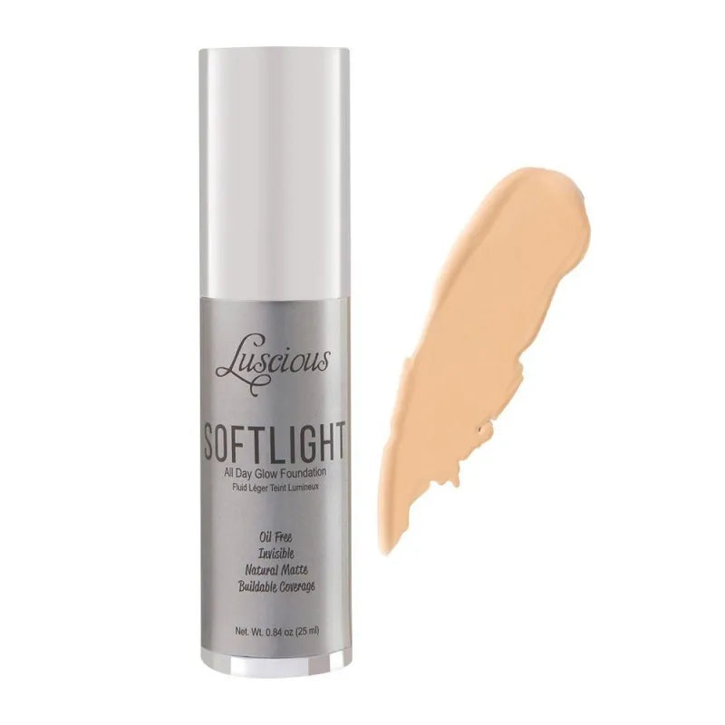 luscious cosmetics soft light all day glow foundation, natural matte, 1.5 main image