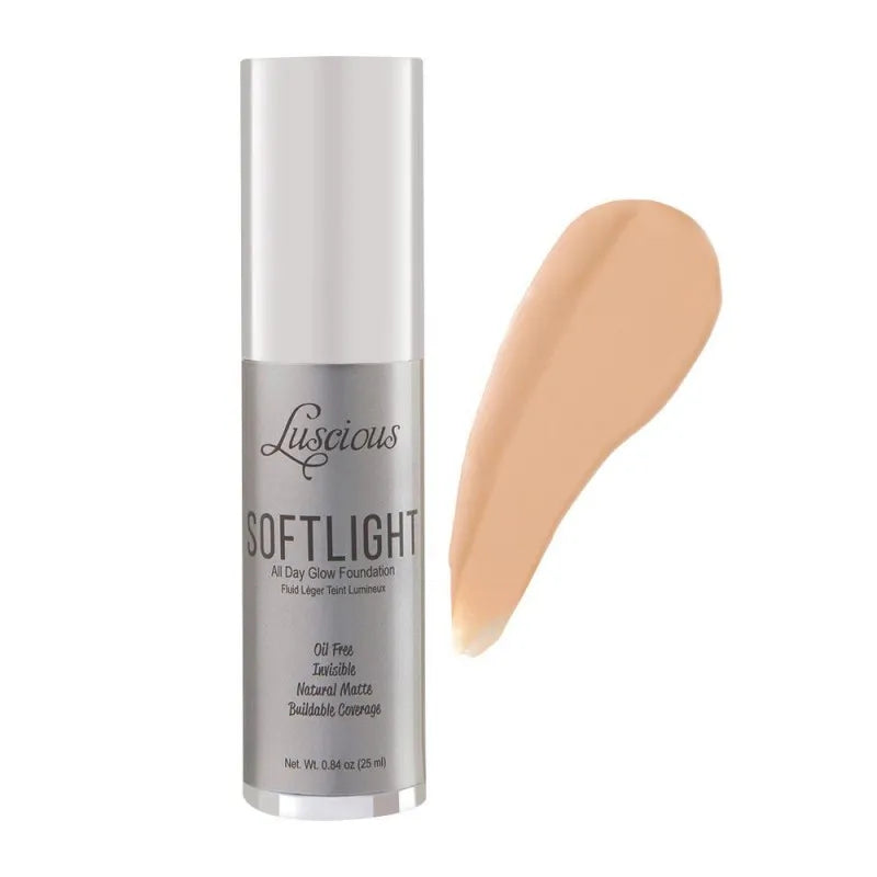 luscious cosmetics soft light all day glow foundation, natural matte, 2 main image