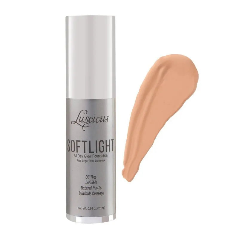 luscious cosmetics soft light all day glow foundation, natural matte, 3.5 main image