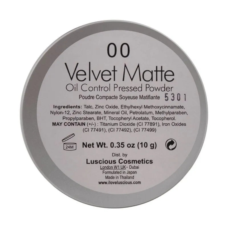 luscious cosmetics velvet matte oil control pressed powder, 00 image3