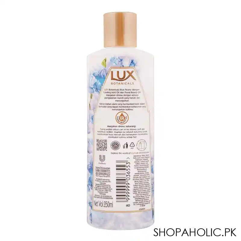 Lux Baru Beauty Oil Botanicals Revitalized Skin Kulit Segar Berenergi, Blue Peony With Cooling Mint, 250ml - Image 2