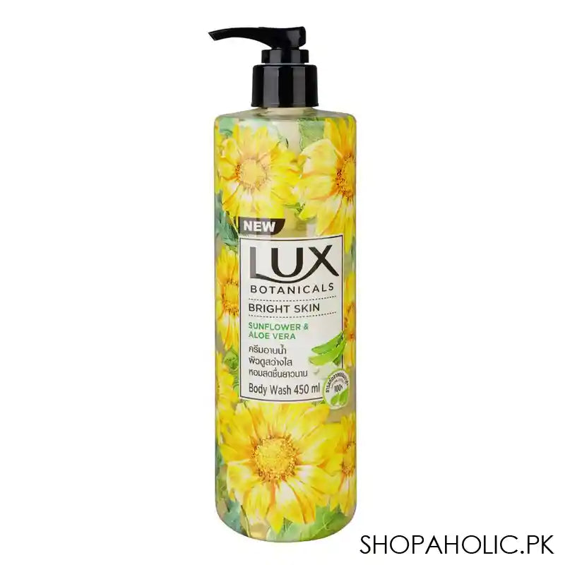 Lux Botanicals Bright Skin Sunflower & Aloe Vera Body Wash, 450ml - Main Image