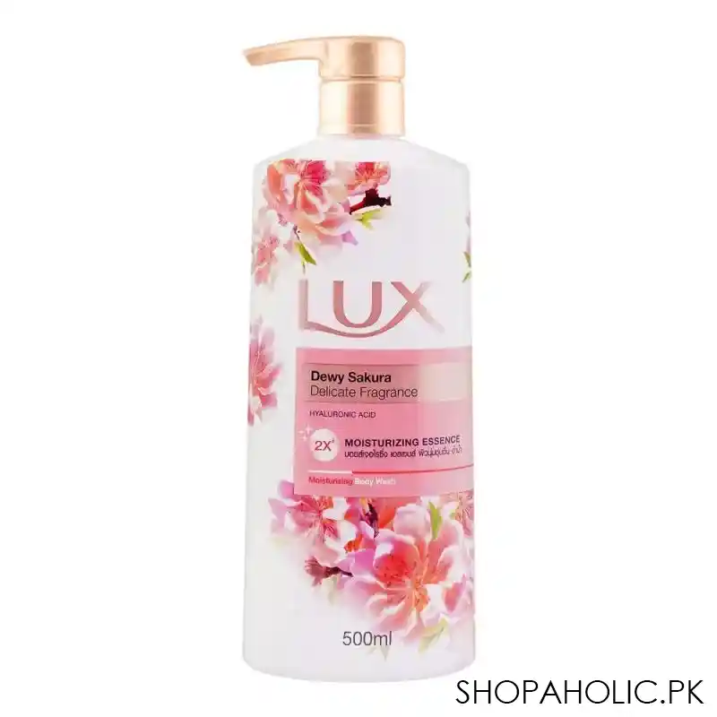 lux dewy sakura delicate fragrance moisturizing body wash, 500ml main image