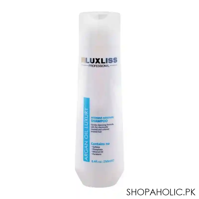 luxliss argan oil luxury intensive moisture shampoo, 250ml main image