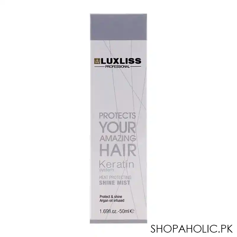 luxliss professional keratin system heat protecting shine mist, 50ml main image