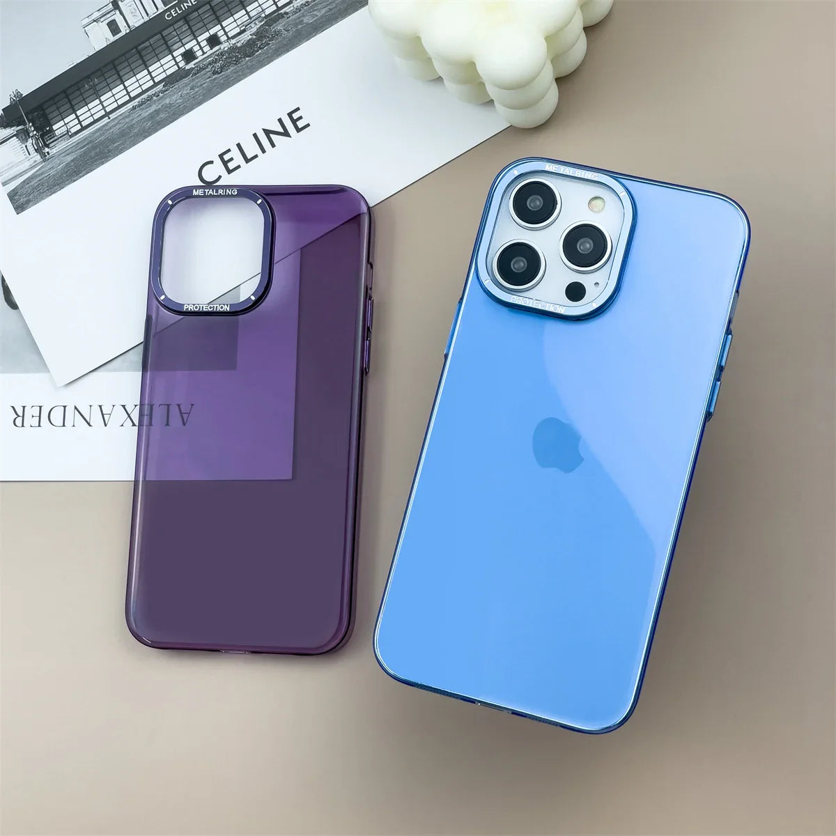 Luxury Transparent Metal Lens Frame iPhone Case Cover