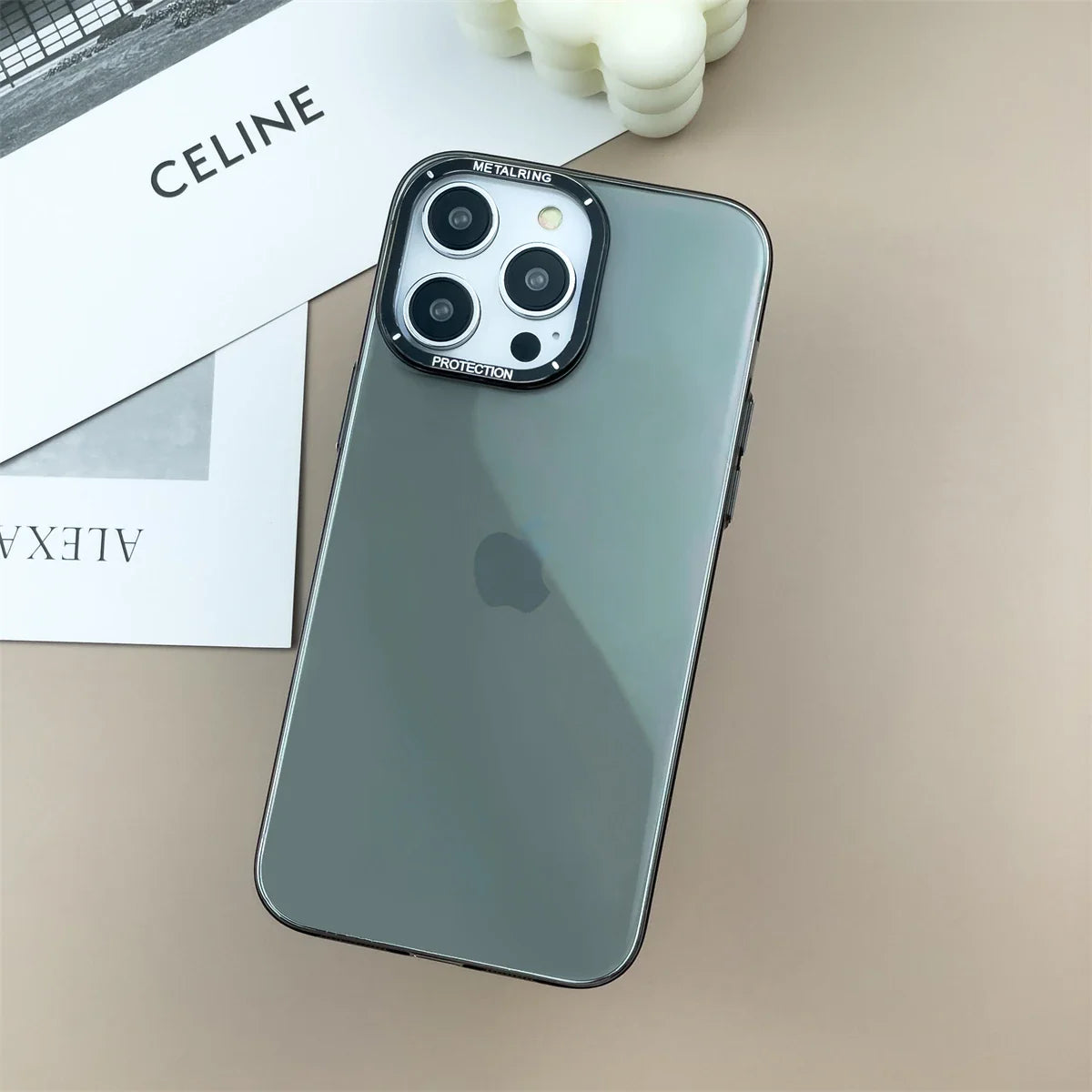 Luxury Transparent Metal Lens Frame iPhone Case Cover