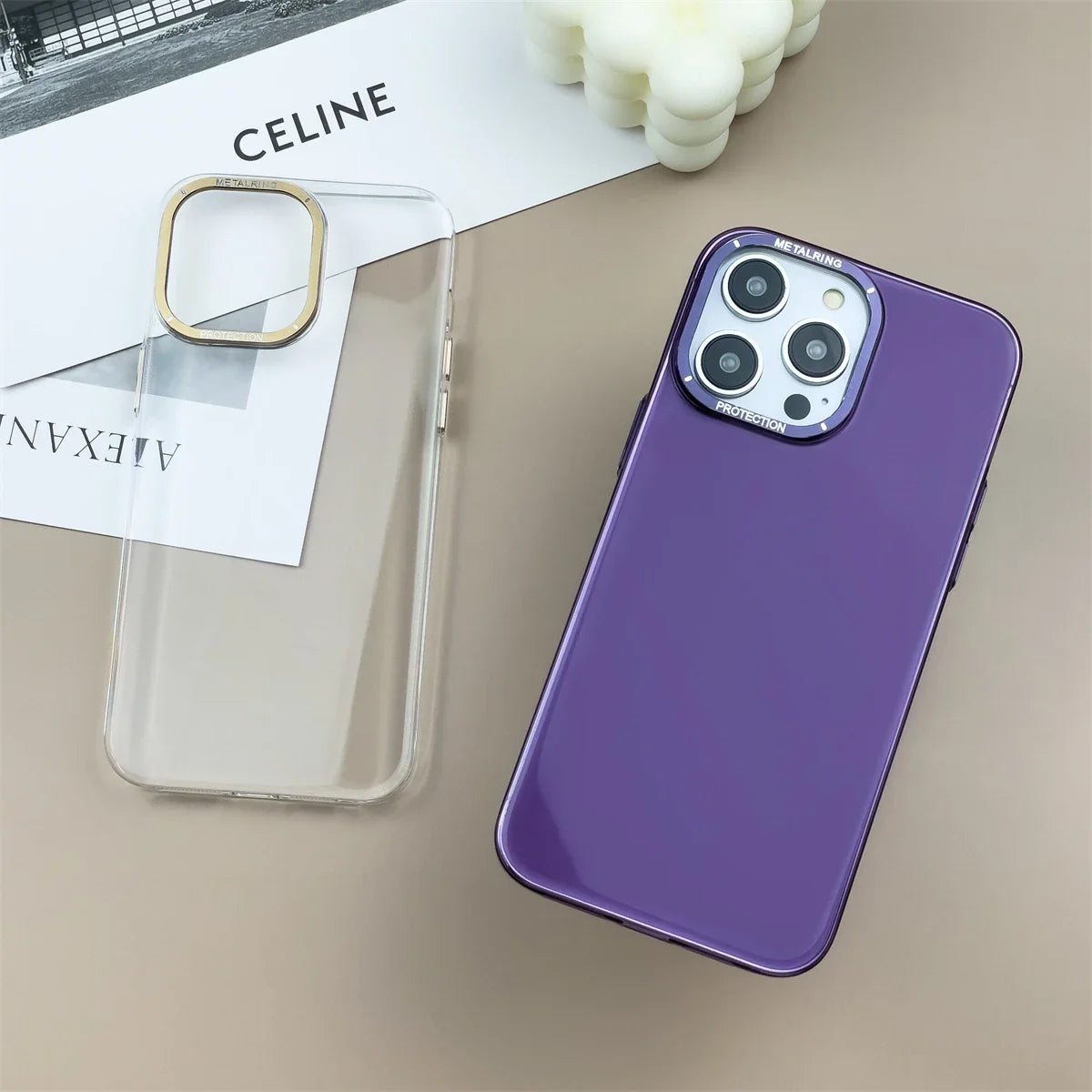 Luxury Transparent Metal Lens Frame iPhone Case Cover