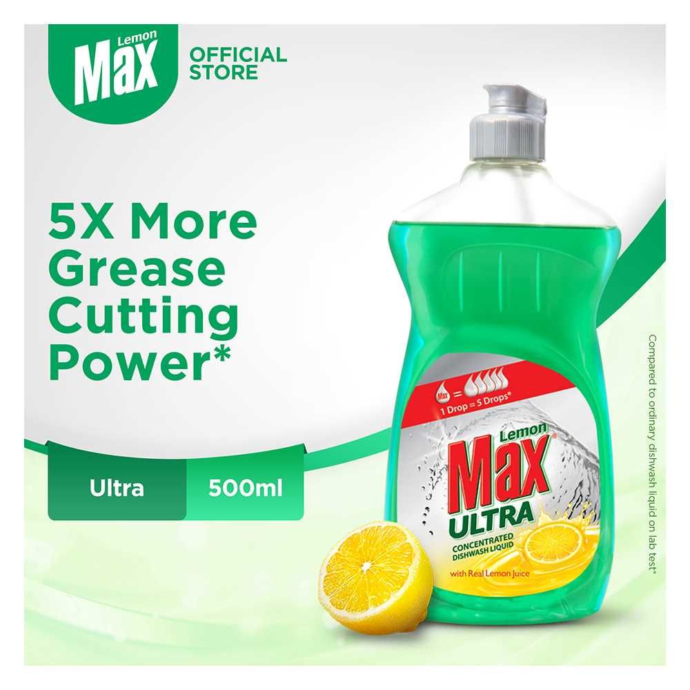 Lemon Max Ultra Dishwash Liquid, Concentrated, 500ml - Main Image