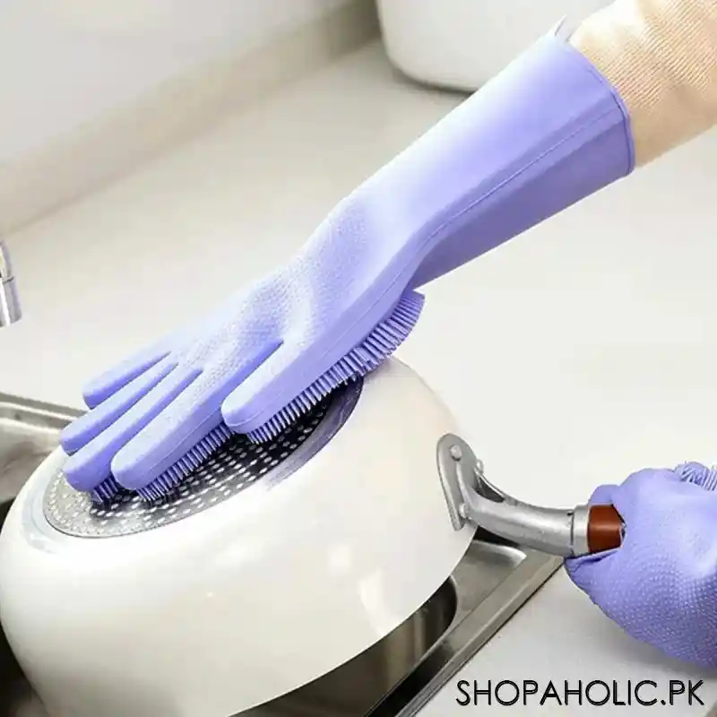 magic multifunction silicone dishwashing gloves (pair) image4