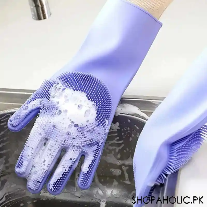 magic multifunction silicone dishwashing gloves (pair) image6