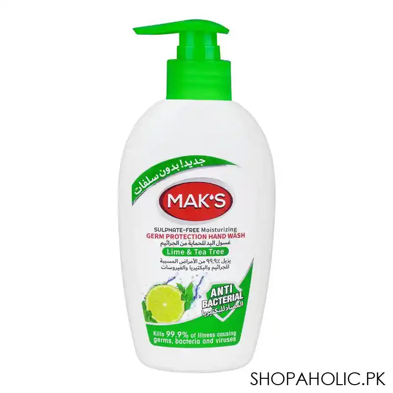 Mak's Lime & Tea Tree Moisturizing Germ Protection Hand Wash, Sulfate-Free, 200ml - Main Image