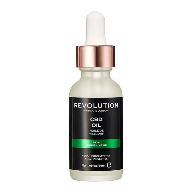 makeup revolution cbd dry skin nourishing oil, fragrance free, 30ml main image