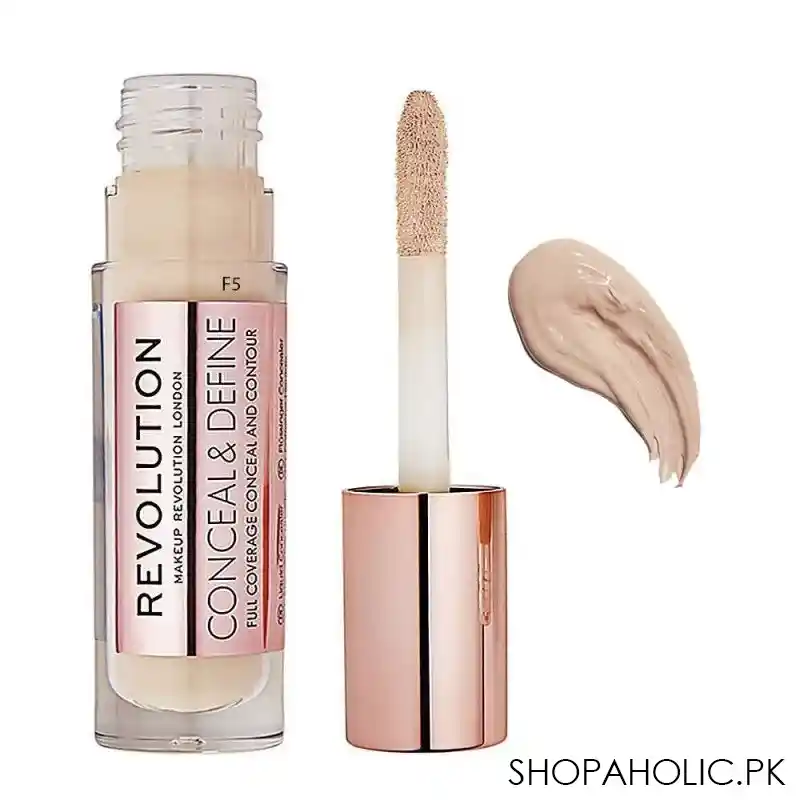 makeup revolution conceal & define full coverage foundation, f5 main image