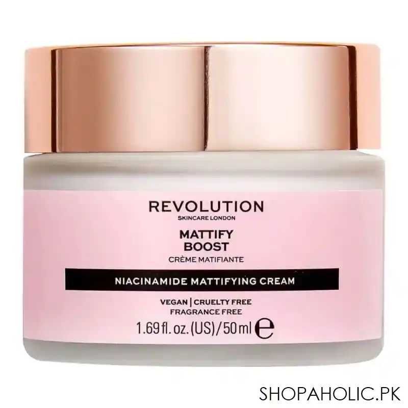 makeup revolution mattify boost niacinamide mattifying cream, fragrance free, 50ml main image