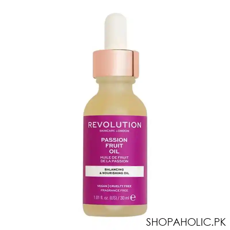 makeup revolution passion fruit balancing & nourishing oil, fragrance free, 30ml main image