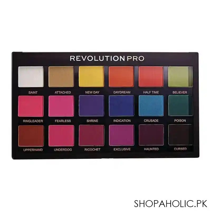 makeup revolution pro regeneration eyeshadow palette, mischief mattes, 18 shades image2