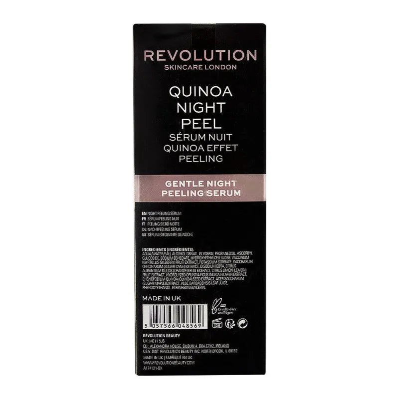 makeup revolution quinoa gentle night peeling serum, fragrance free, 30ml image3