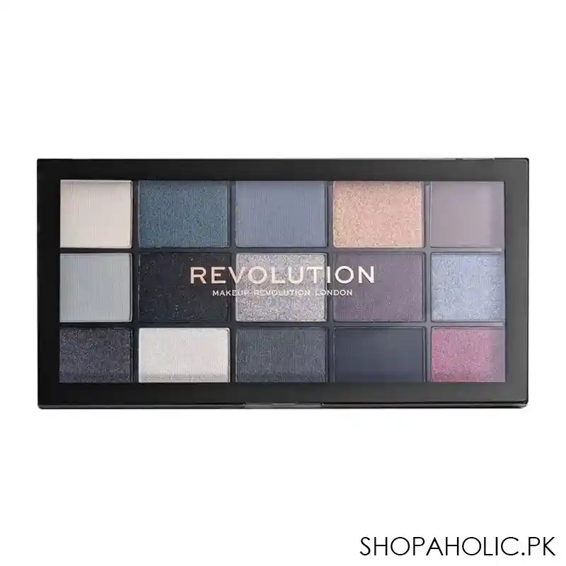 makeup revolution reloaded eyeshadow palette, blackot, 15 pack main image