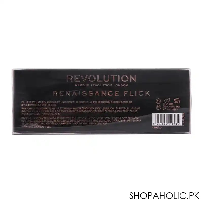 Makeup Revolution Renaissance Flick Intense Felt Eyeliner, Black, Longwear - Image 2