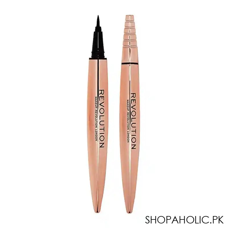 Makeup Revolution Renaissance Flick Intense Felt Eyeliner, Black, Longwear - Main Image