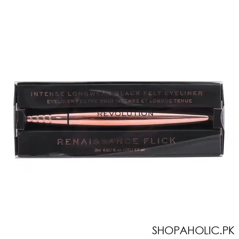 Makeup Revolution Renaissance Flick Intense Felt Eyeliner, Black, Longwear - Image 4