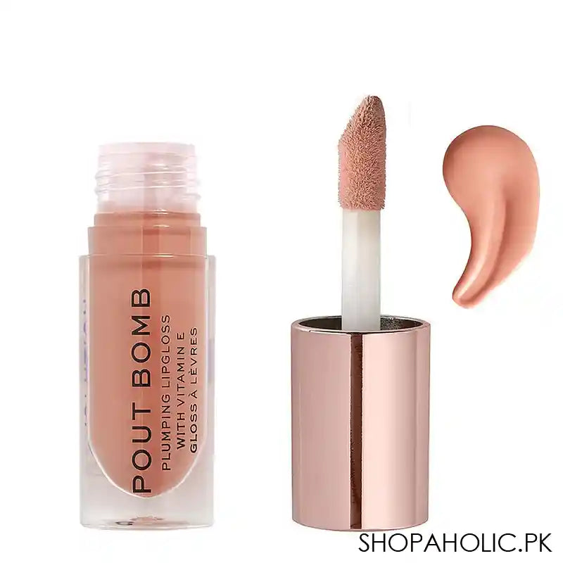 Makeup Revolution Shimmer Bomb Lip Gloss, Candy Pink - Image 2