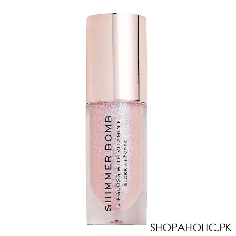 Makeup Revolution Shimmer Bomb Lip Gloss, Sparkle Pink - Image 2