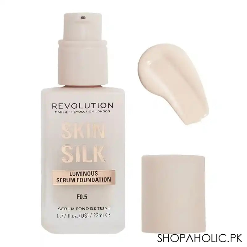 Makeup Revolution Skin Silk Luminous Serum Foundation, Cruelty-Free, Vegan, 23ml, F0.5 - Main Image