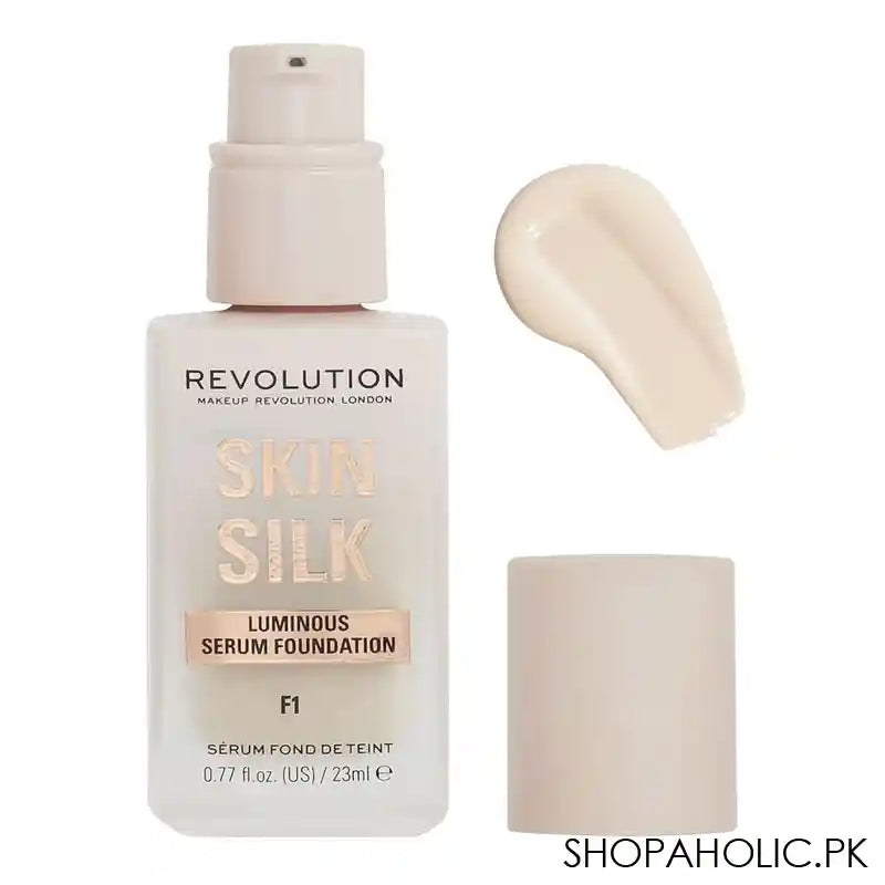 Makeup Revolution Skin Silk Luminous Serum Foundation, Cruelty-Free, Vegan, 23ml, F1 - Main Image