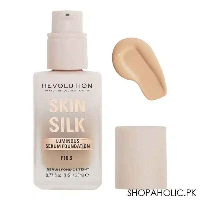 Makeup Revolution Skin Silk Luminous Serum Foundation, Cruelty-Free, Vegan, 23ml, F10.5 - Main Image