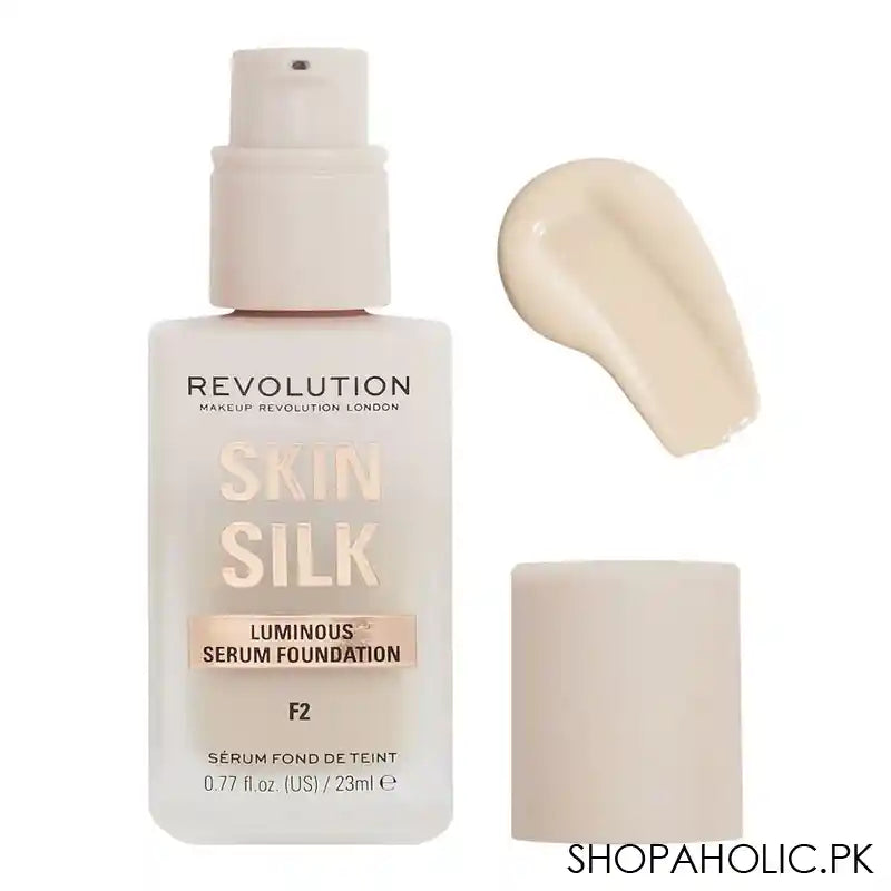 Makeup Revolution Skin Silk Luminous Serum Foundation, Cruelty-Free, Vegan, 23ml, F2 - Main Image