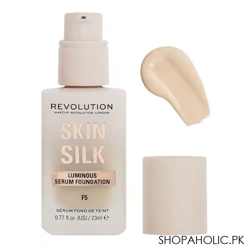 Makeup Revolution Skin Silk Luminous Serum Foundation, Cruelty-Free, Vegan, 23ml, F5 - Main Image