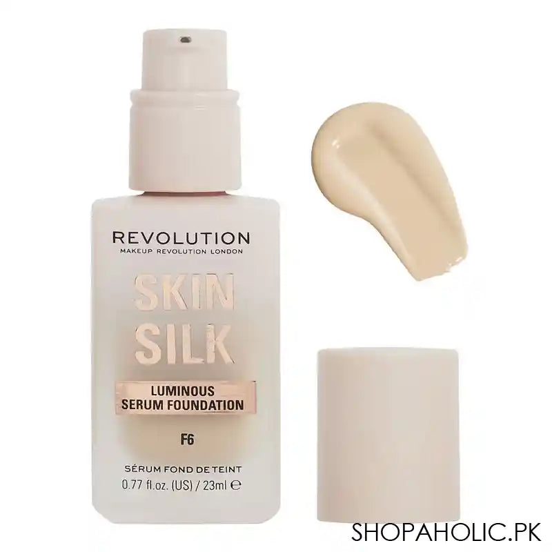 Makeup Revolution Skin Silk Luminous Serum Foundation, Cruelty-Free, Vegan, 23ml, F6 - Main Image